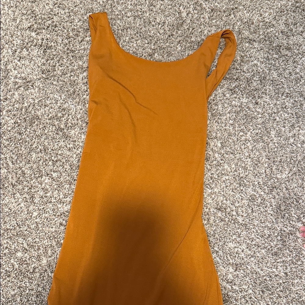 Forever 21 Sleeveless Crisscross Rust Maxi Dress